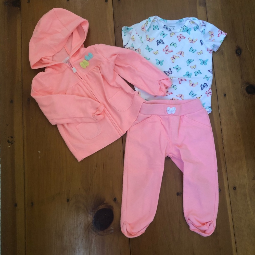 Carter’s three piece butterfly outfit